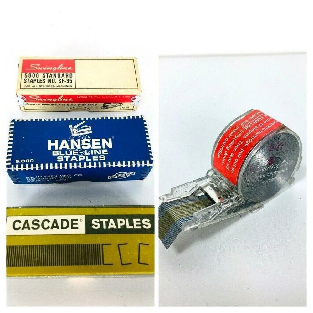 Vtg Staples Hansen Blue-Line Swingline SF-35 Cascade H1-C101 Swingline C…